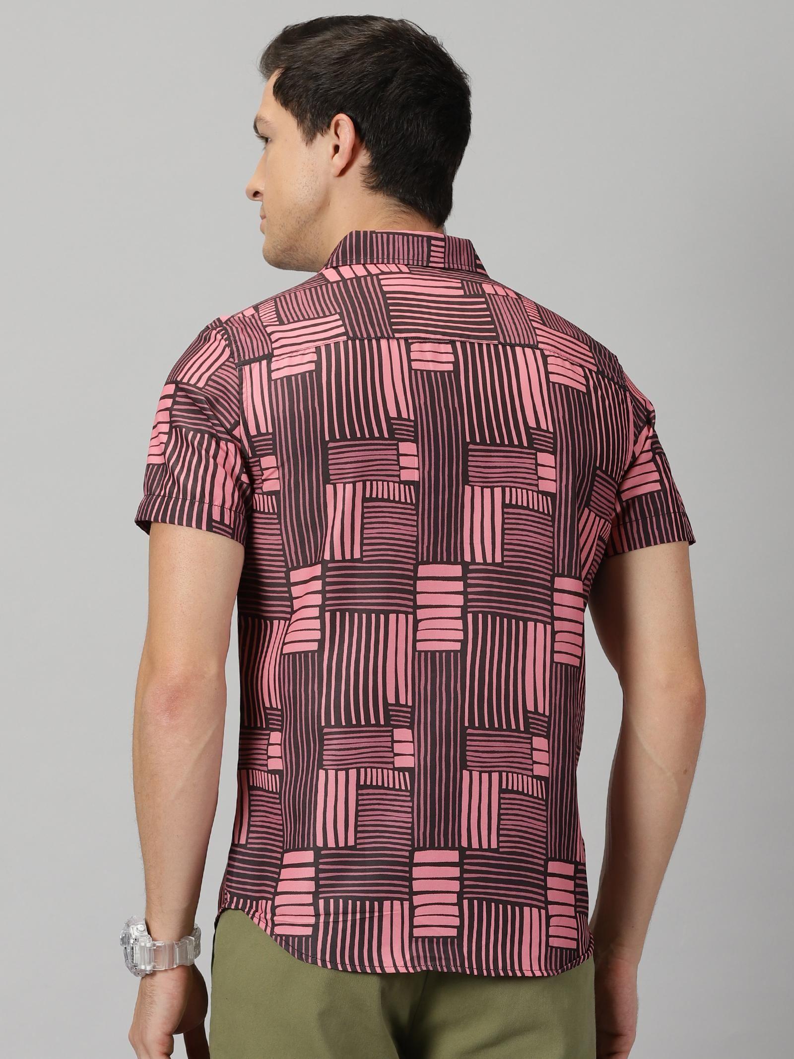 Rayon Printed Men's Casual Shirt Regular Fit with Half Sleeves and Stylish Print