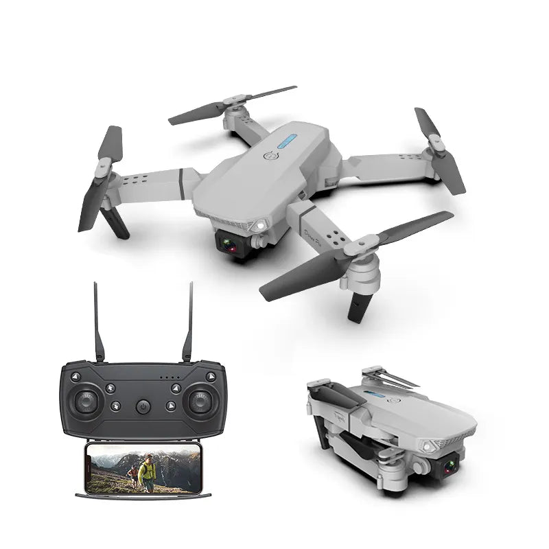 E88 Foldable Quadcopter with Dual HD 4K Cameras, Height Hold, Wifi RC – Ideal Gift Toy Drone