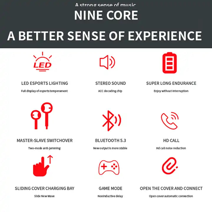 TWS Wireless Stereo Earphones v5.2 With Portable Power Bank