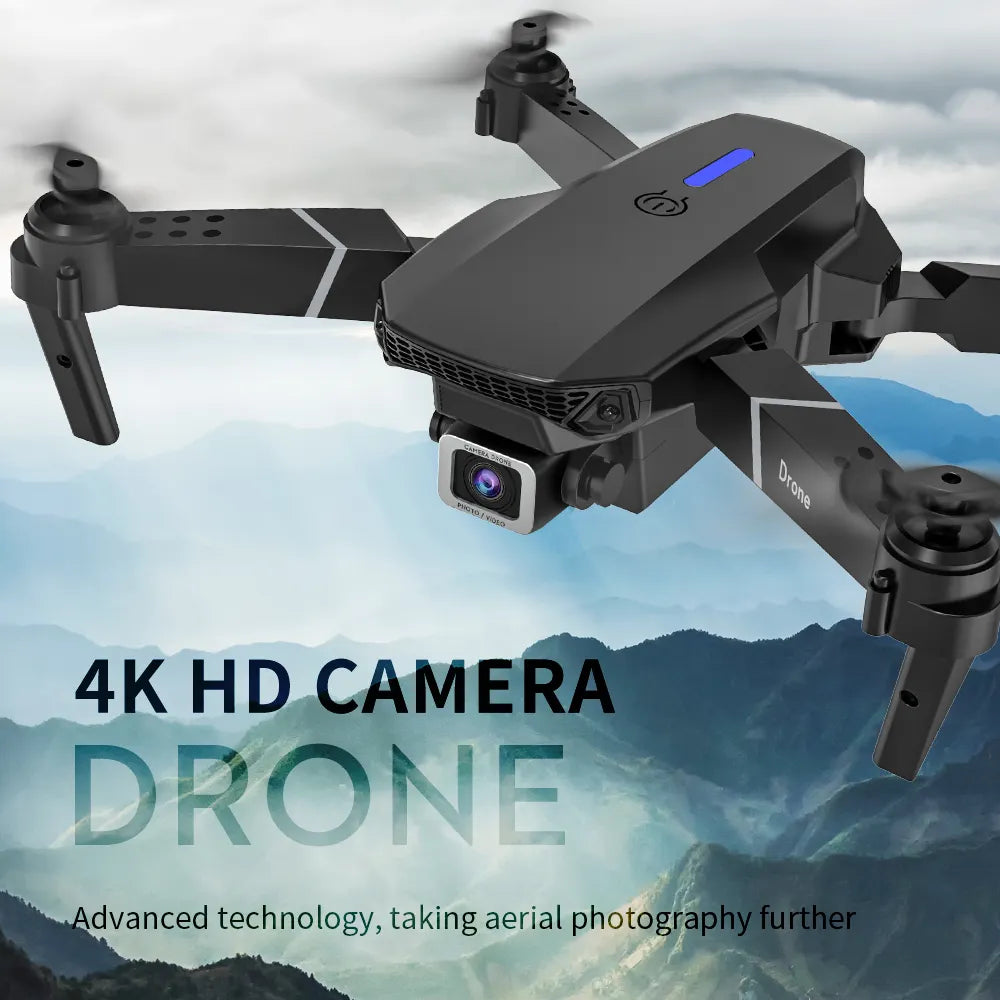 E88 Foldable Quadcopter with Dual HD 4K Cameras, Height Hold, Wifi RC – Ideal Gift Toy Drone