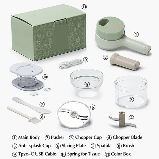 Wireless Mini Electric Food Chopper - Garlic Mincer USB Vegetable Slicer
