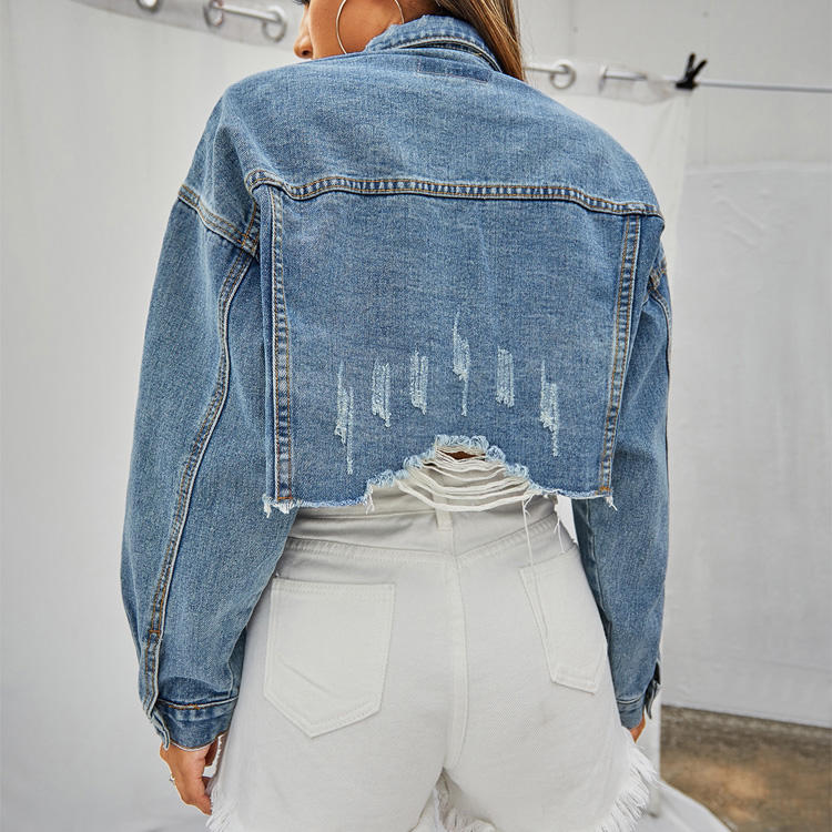 Stylish women denim jacket casual streetwear look