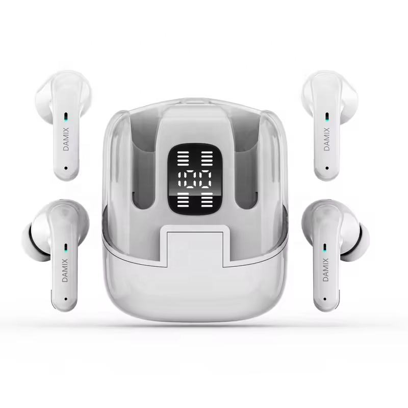 4-in-1 Wireless Earbuds with LED Display Charging Case – Bluetooth 5.3, Touch Control, Long Battery Life