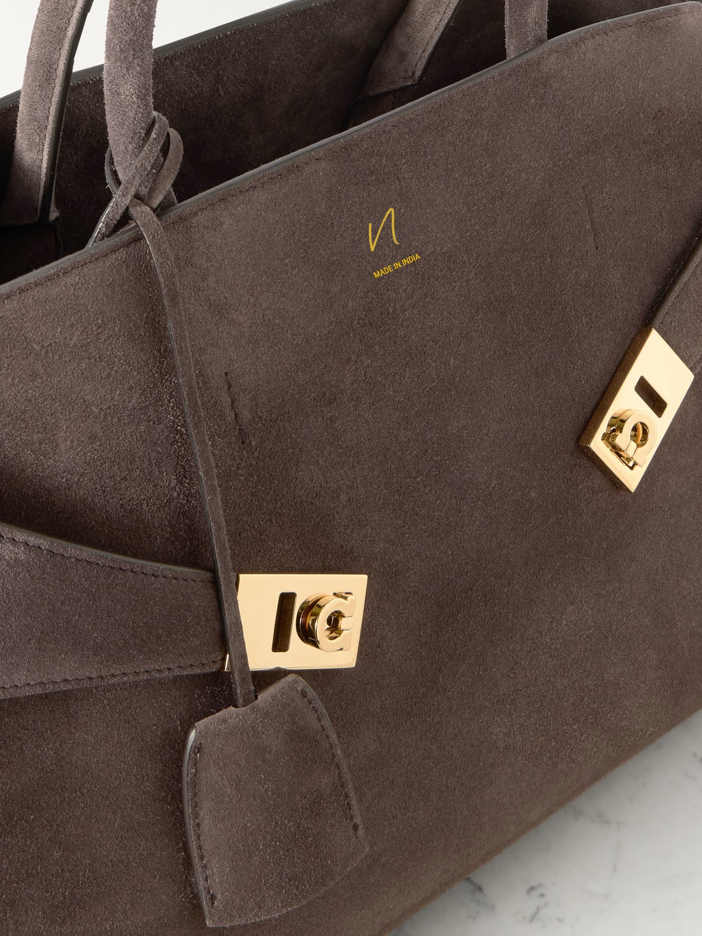 Luxury Suede Leather Handbag for Women – Designer Tote