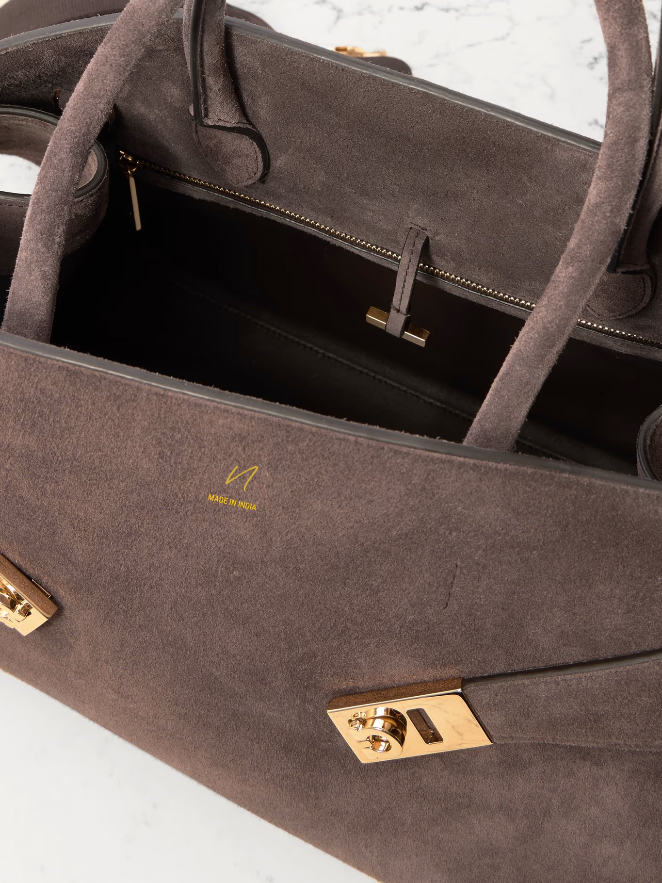 Luxury Suede Leather Handbag for Women – Designer Tote