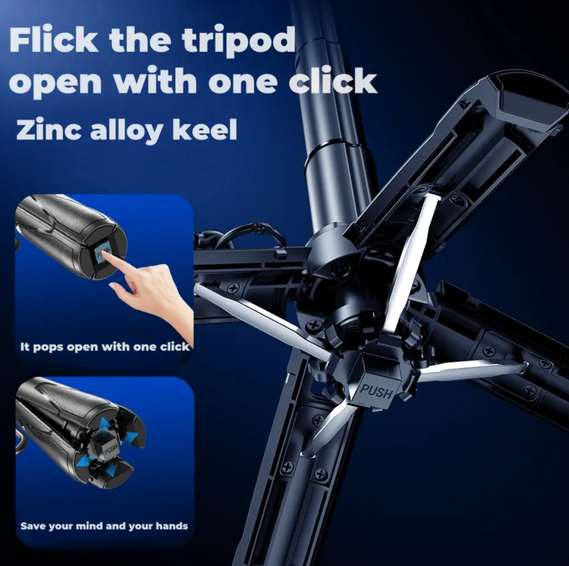 Shutter Click Mini Selfie Stick with Fill Light | 360° Rotation | Wireless Control | Tripod Stand