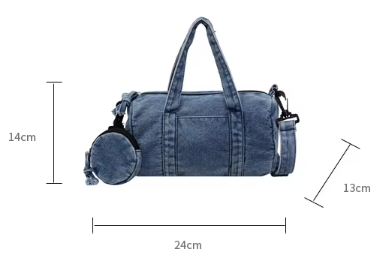 Korean Style Street Trendy Vintage Denim Underarm Travel Handbag – Embroidered Small Pillow Shoulder Bag