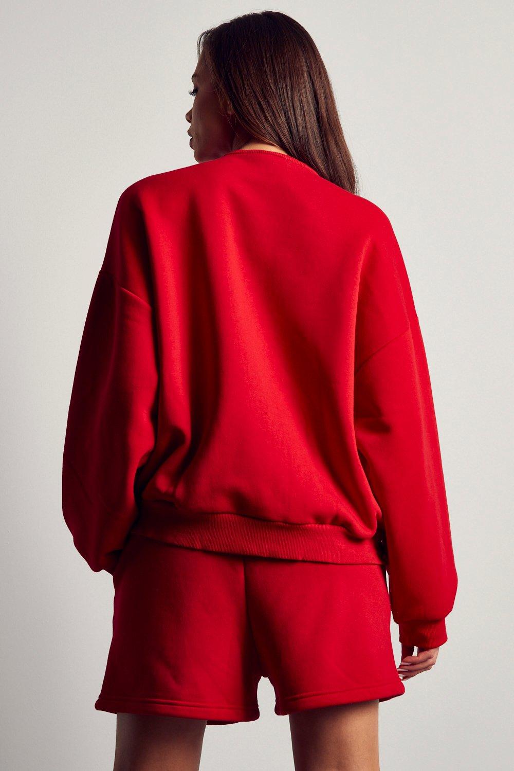 Women's Reddish Jam Sweatshirt & Short Co-Ord