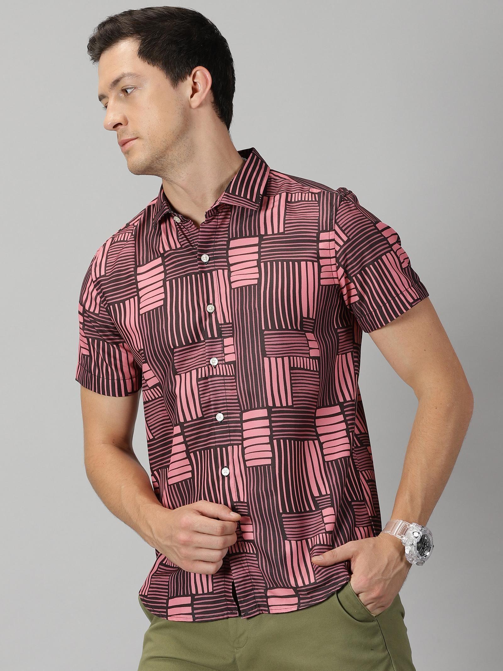 Rayon Printed Men's Casual Shirt Regular Fit with Half Sleeves and Stylish Print