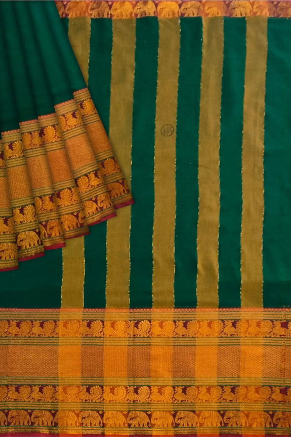 Narayanpet Cotton Saree  Elephant Border