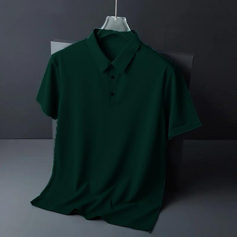 Men's Polo Neck T-Shirt - Solid Color for Casual Wear
