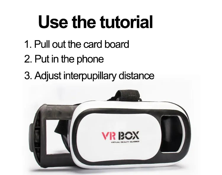 VR Virtual Reality 3D Glasses Box - Stereo VR Box Headset Helmet for IOS and Android Smartphones