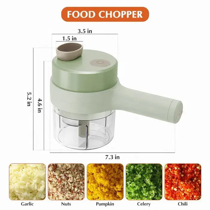Wireless Mini Electric Food Chopper - Garlic Mincer USB Vegetable Slicer