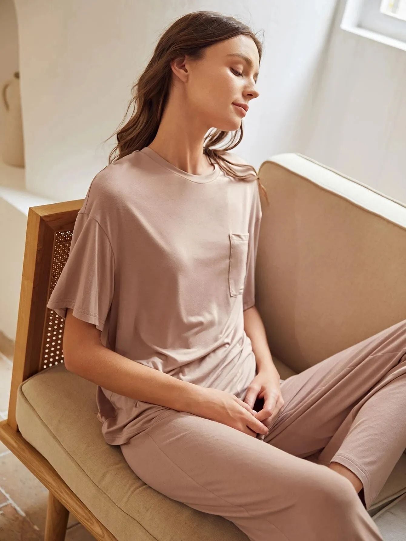 Soft long pajama set for women suitable for sleepwear and home wear