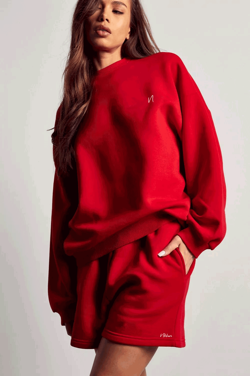 Women's Reddish Jam Sweatshirt & Short Co-Ord