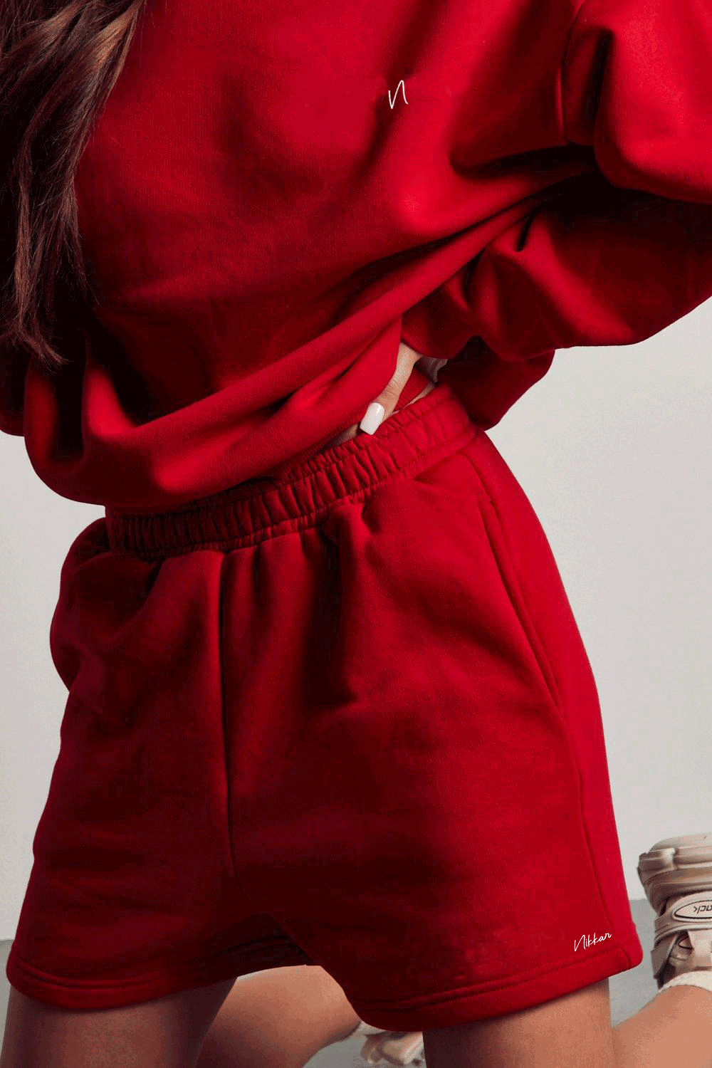 Women's Reddish Jam Sweatshirt & Short Co-Ord
