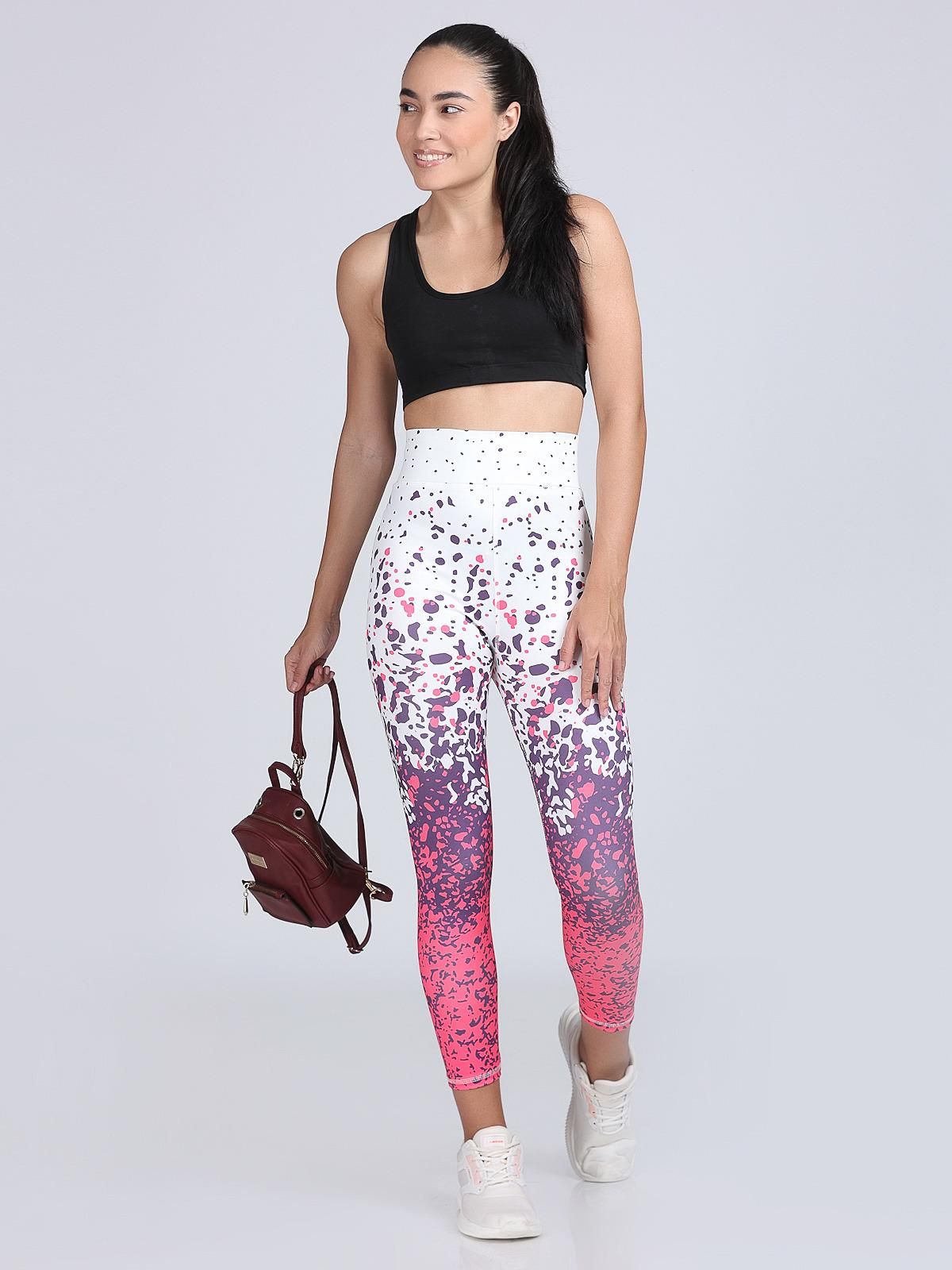 Women's 4-Way Lycra Stretch Yoga Pants with Dynamic Graphic Print – Unleash Style in Every Stride
