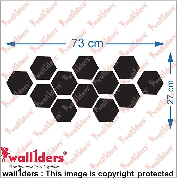 12 Hexagon Silver Mirror Stickers For Wall, Acrylic Sticker, Hexagonal Mirror Wall Sticker For Hall Room, Bed Room, Kitchen