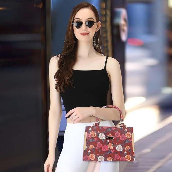 Radiant Elegance: Maroon Women's Purse Handbag - Style & Sophistication