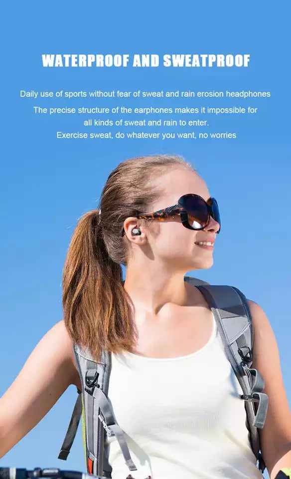 True Wireless Stereo Headphones TWS Headset Lcd Digital Display Waterproof Noise Reduction Wireless Earphone
